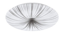 LED-Deckenleuchte Nieves 51 cm, weiß-silber, Metall, mit schwarzen strahlenförmigen Linien.