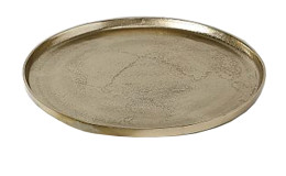 Teller 42 cm aus Aluminium in gold.