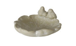 Vogeltränke Blumilo 26 cm in grau mit Vögelchen