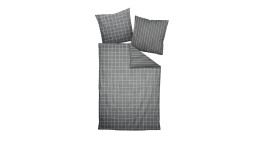 Mako-Satin Bettwäsche Modernclassic in der Größe 135 x 200 cm und in der Farbe grau, kariert