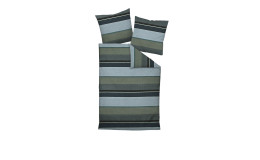 Mako-Satin Bettwäsche 98085 Moments in der Größe 155 x 200 cm, mit grünen und blauen Streifen