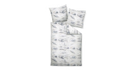 Satin-Bettwäsche 135 x 200 cm Seeblau