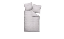 Taupegraue Satin-Bettwäsche 135x200 cm Set mit Bettdeckenbezug und zwei passenden Kissen.