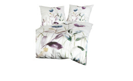 Satin-Bettwäsche 135 x 200 cm Mauve Blau 