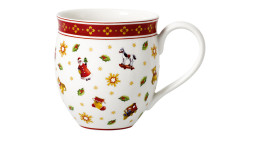 Becher mit Streumotiv Toy's Delight 440 ml in weiß mit weihnachtlichen Motiven.