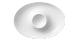 Eierbecher Royal mit Ablage, in weiß aus Porzellan