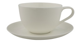 Café au Lait Untertasse Noblesse in weiß