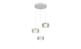 Die Globo LED-Hängeleuchte Belinda 150 cm verfügt über drei zylindrische Glasschirme in verschiedenen Längen für einen schicken Look.