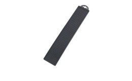 Abtropfmatte aus schwarzem Kunststoff, 42 cm, rechteckig mit Struktur-Oberfläche und Aufhängeloch.