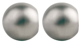 Zwei Endstück Ball 2er-Set 20 mm Silberfarben Metall Kugeln nebeneinander auf einem weißen Hintergrund.