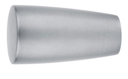 Silberfarbenes Endstück Noble 20 mm, flaches Ende, rund zulaufender Körper, auf weißem Hintergrund.