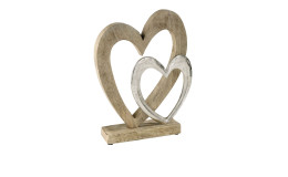 Alu-/Holz-Herz 32 x 32 x 7 cm