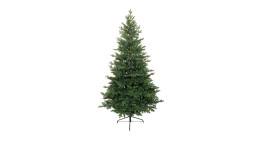 Tannenbaum 180 cm aus Kunststoff in grün mit einem schwarzen Fuß.