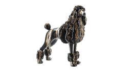Pudel 66 cm in schwarz, silber und gold aus Kunststoff.