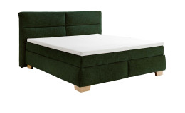 Boxspringbett Cordoba in Winter Moss, mit Holzfüßen