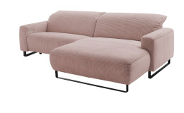 Basis-Wohnlandschaft LASCONDO Elwa, in der Farbausführung Rosa, Schrägansicht