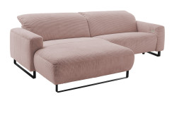 Basis-Wohnlandschaft LASCONDO Elwa, in der Farbausführung Rosa, Schrägansicht