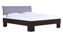 Bett Antwerpen in Wenge mit einem Grau glatten Kopfteil