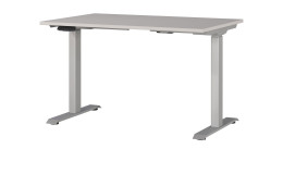 Höhenverstellbarer Schreibtisch Jet, Platte in Kaschmir, Metallgestell silberfarben, 120 x 80 cm
