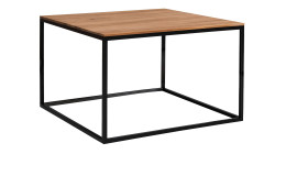 Couchtisch Martin 5 mit einer Tischplatte aus astiger Eiche und einem schwarzen Gestell