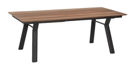 Esstisch ausziehbar Trapani in Mango furniert mit Metallgestell in schwarz
