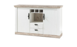 Sideboard Flores in Pinie Weiß in Absetzung Oslo Pinie