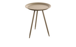 Beistelltisch Hardy 1 in Grün mit rundem Tablett-Tischplatte und drei schlanken Beinen