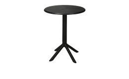 Bistro-Tisch Lagos Komfort, rund in Schwarz aus Polypropylen 