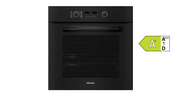 Einbau-Backofen Obsidianschwarz mit Bedienknebeln, H 2851 B OBSW