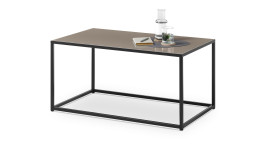 Couchtisch set one Reno mit einer Glasplatte in taupe und schwarzem Metallgestell