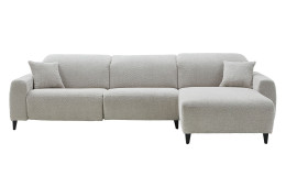 Komfort-Wohnlandschaft Vanatu in einem silbernen Bezugsstoff