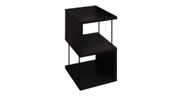 Standregal Seven aus Holzwerkstoff in schwarzstahl mit schwarzen Stäben.