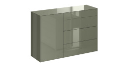 Kommode Couleur in der Farbe Olivgrün, Schrägansicht