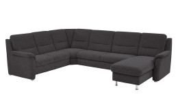 Basis-Wohnlandschaft plano|FORM Genua in einerm Bezugsstoff in Anthrazit. Schrägeansicht