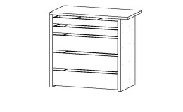 Schubkasteneinsatz Zubehör in Texline. Skizzenzeichnung