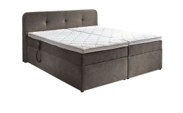 Boxspringbett Gabriella, in der Farbausführung Taupe