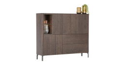 Highboard Trenton in der Farbe Clay-Braun, Schrägansicht