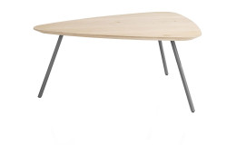 Couchtisch Niora mit Tischplatte in der Farbe Natur und drei Tischbeinen in Graphit