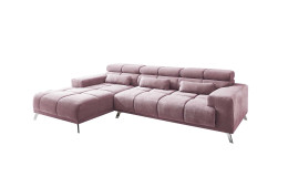 Komfort-Wohnlandschaft Salzburg in der Farbe Flieder. Ottomane auf der linken Seite.