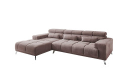 Komfort-Wohnlandschaft Salzburg in der Farbe Taupe. Ottomane auf der linken Seite.