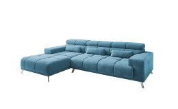 Basis-Wohnlandschaft Salzburg in einem blauen Stoffbezug.