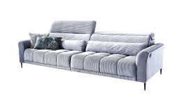 Komfort-Big Sofa Lilly mit einem Cordbezug in Weiß.
