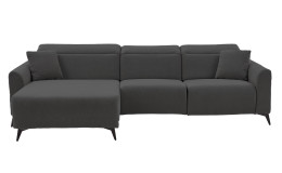 Wohnlandschaft Triest in einem Bezugsstoff in dunkelgrau