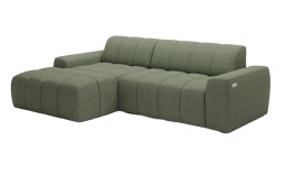 Wohnlandschaft Fakta Avelis in Grün mit motorischem Vorziehsitz