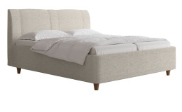 Komfort-Polsterbett Evo 600/2-3 in einem Stoffbezug in Almond Milk - Beige.