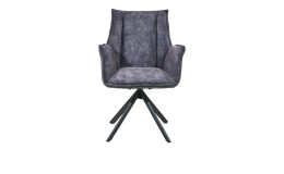 Armlehnstuhl Utrecht mit einer Frontalansicht in anthrazit.