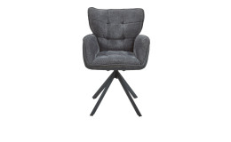 Armlehnstuhl Siena mit einer Frontalansicht und einem anthrazit / grauen Bezugsstoff.