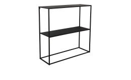 Konsolentisch Charlie in Schwarz aus Metall. Schräge Seitenansicht