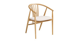 Esszimmerstuhl Nilla von House Nordic mit Eichengestell und Stoffsitz in beige