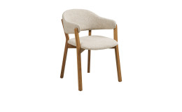 Esszimmerstuhl Nilla von House Nordic mit Eichengestell und Stoffsitz in beige